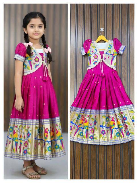 NEW LAUNCING KIDS GOWN PAITHANI silk holesale children clothing